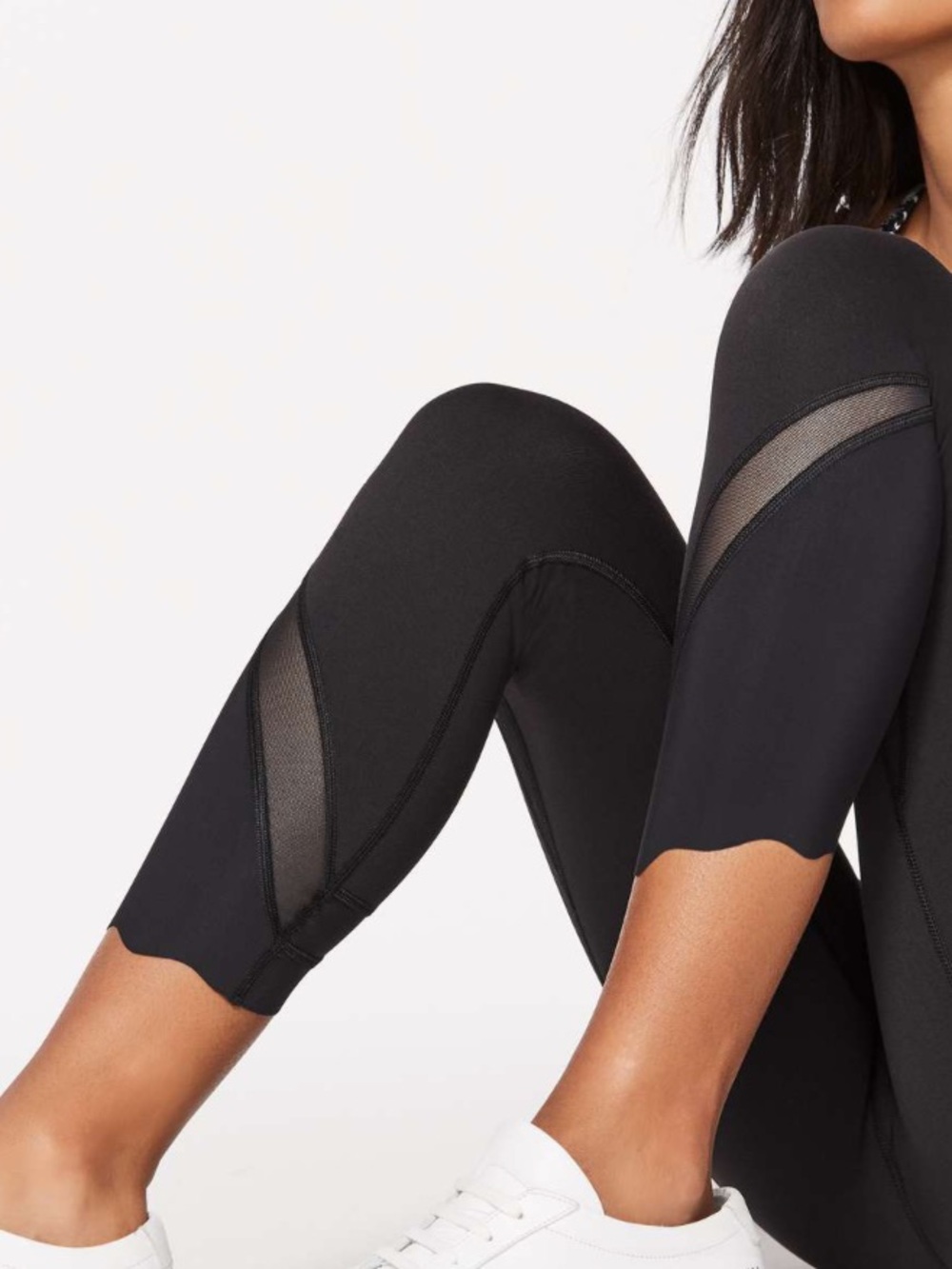 NWT Lululemon Wunder Under Crop II *Roll Down Scallop Full-On Luxtreme 23"
